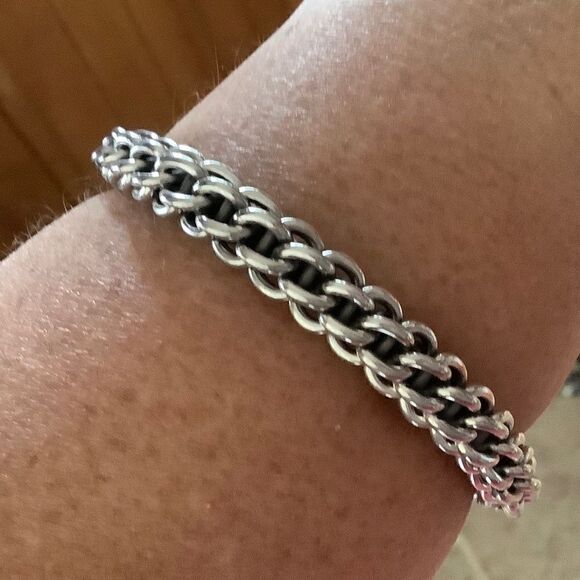 𝅺STERLING SILVER 925 WOMAN BANGLE BRACELET​​ - Picture 1 of 7